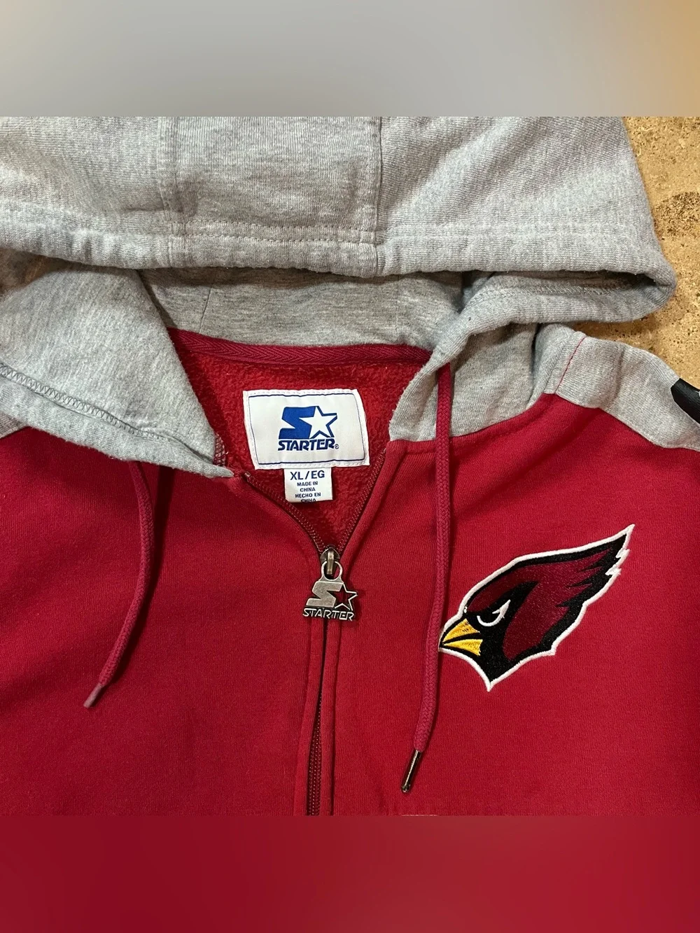 Starter Arizona Cardinals NFL Men’s Full Zip Hoodie Jacket XL
